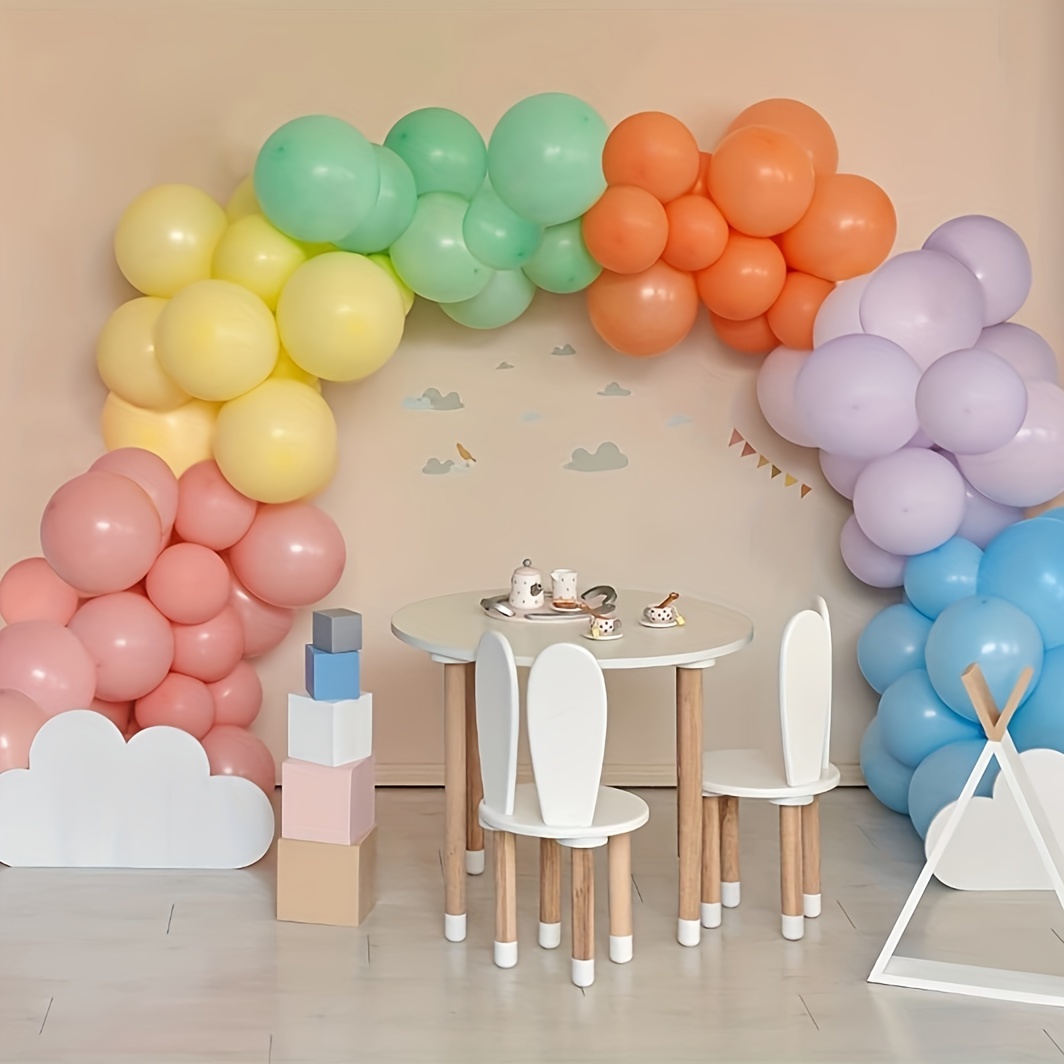 Pastel Macaron Balloons, Assorted Colors Rainbow Birthday Party