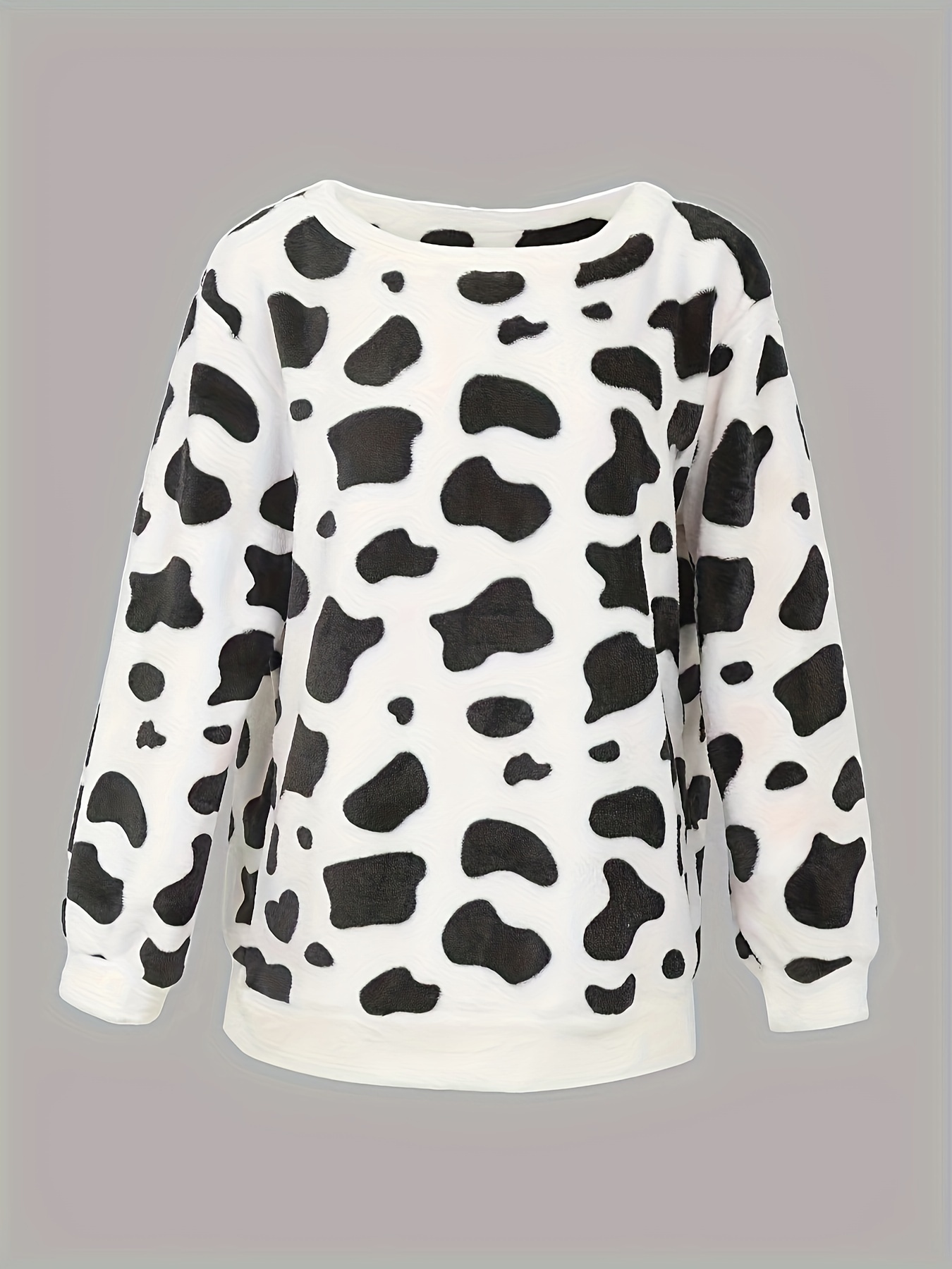 cow print crew neck tunics casual long sleeve outerwear Temu Georgia