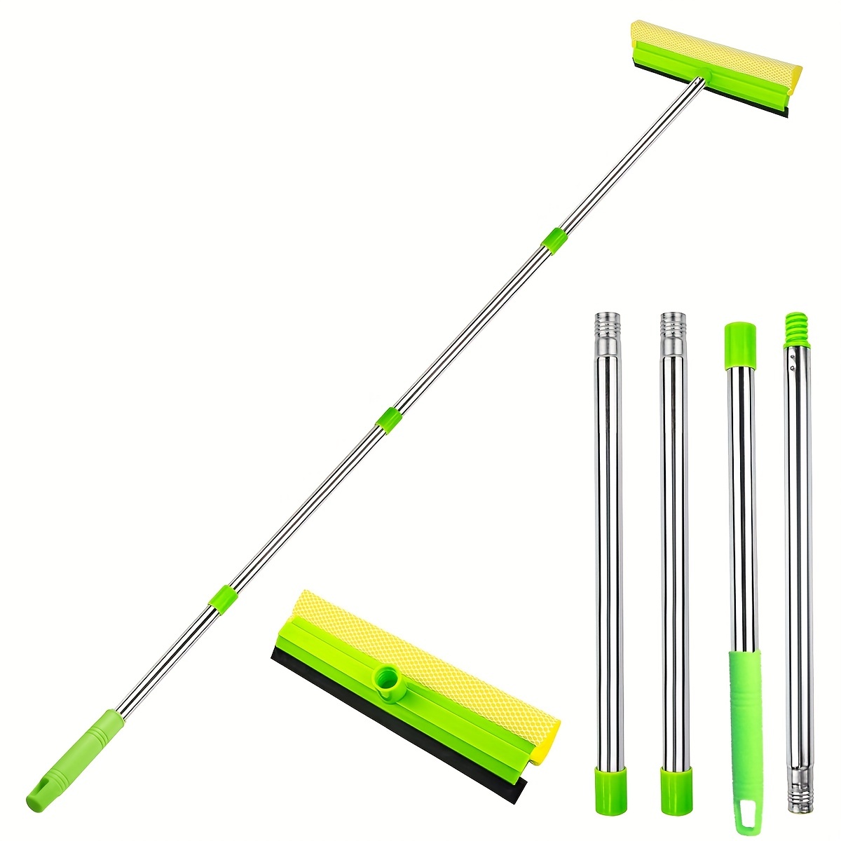 1pc Window Cleaning Tool Set Including Glass Window Cleaner Squeegee,  Detachable Handle, Magic Window Cleaning Brush And Track Cleaning Brush,  Suitable For Window And Seal Cleaning