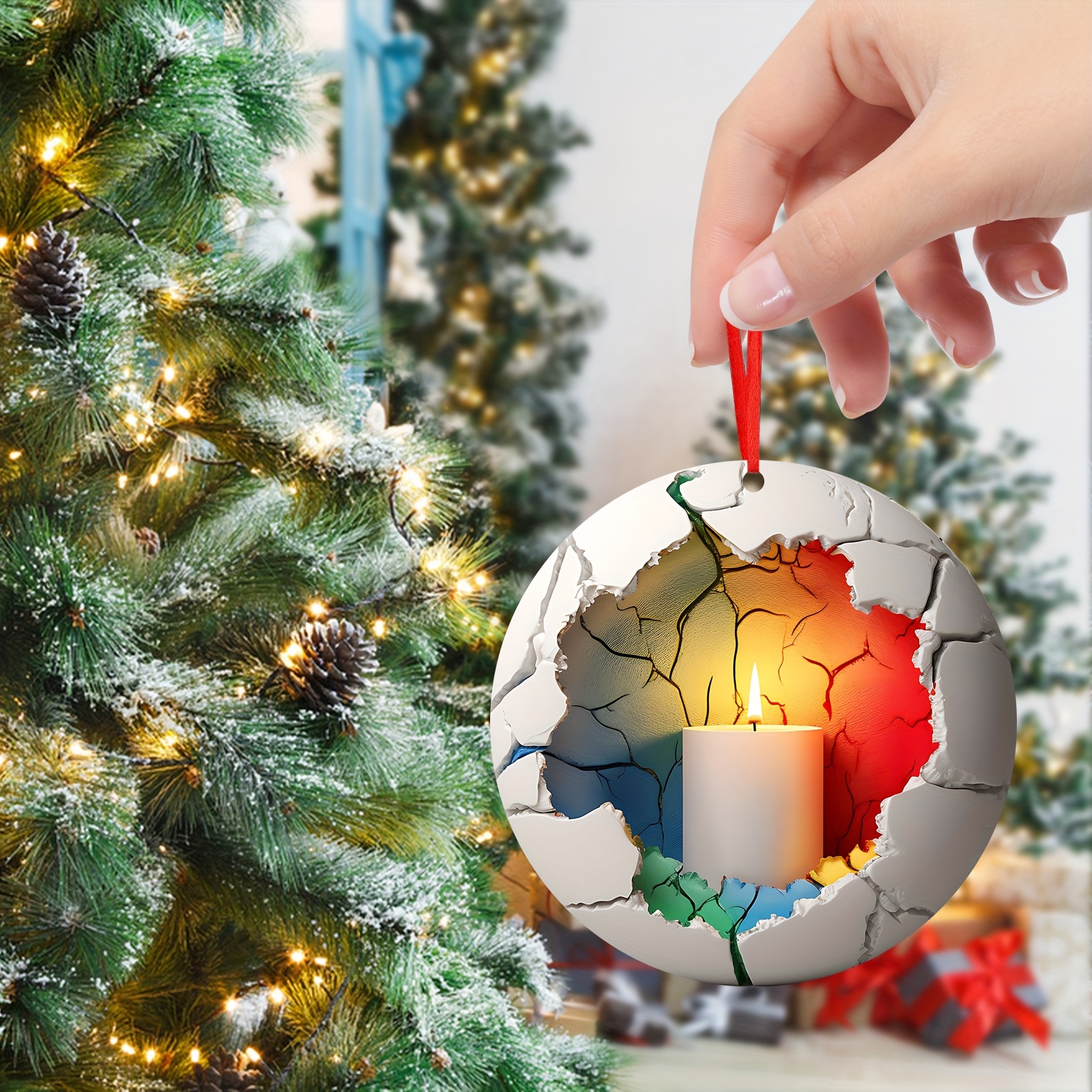 2d Christmas Theme Ornaments Decoration Hanging - Temu