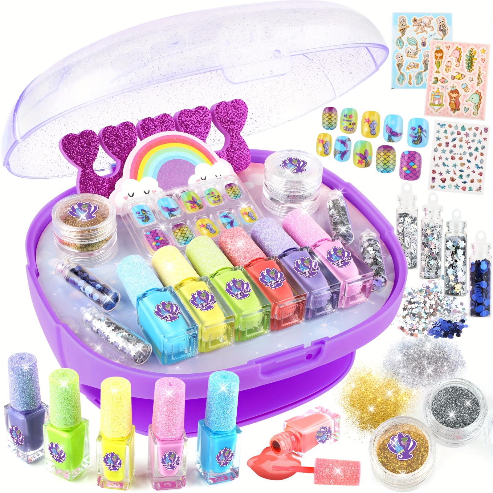 Kids Nail Polish Set For Girls Age 3-12, Quick Dry Nail Art Kit With Nail  Dryer, Nail Studio Birthday Gifts - Temu