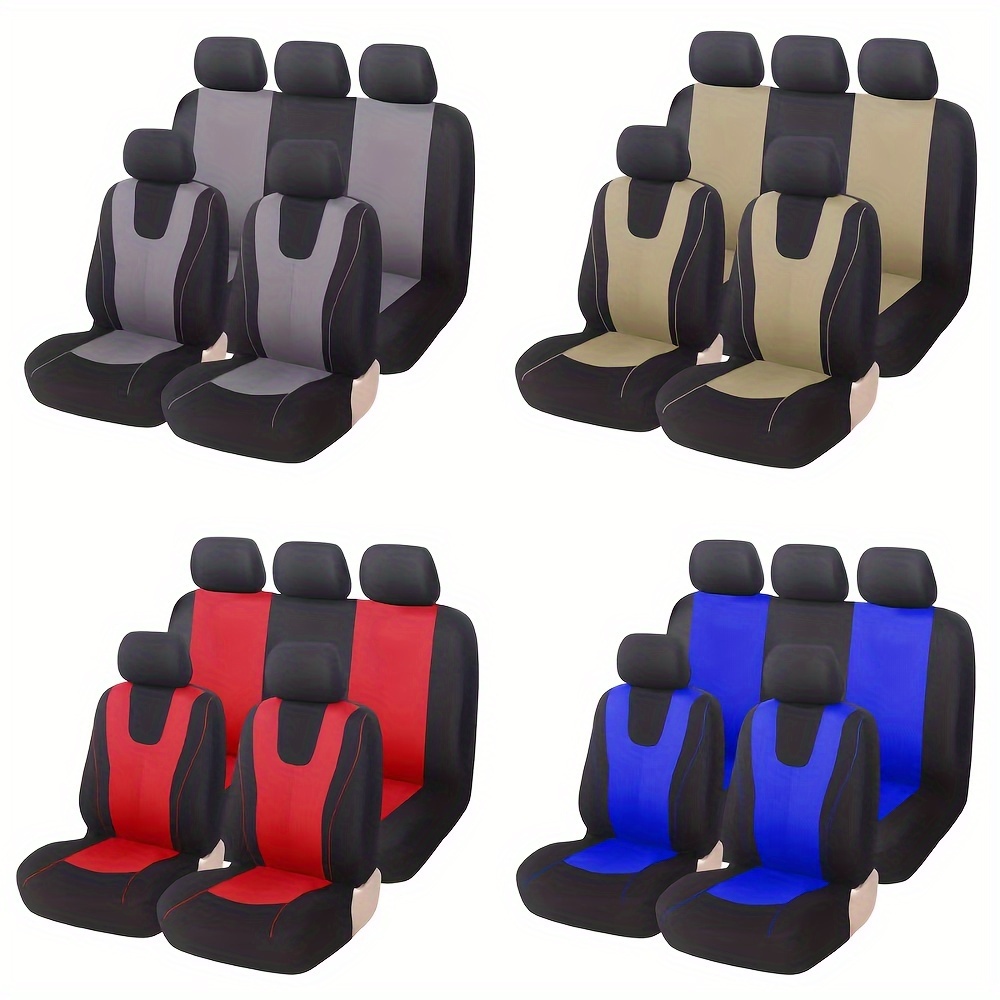 9pcs / Set Housses De Siège De Voiture, Matériau En Polyester  Anti-poussière, Ensemble Complet De Housses De Siège De Voiture De Sport En  Tissu Respirant Universel, Convient Aux VUS, Camions, Berlines 