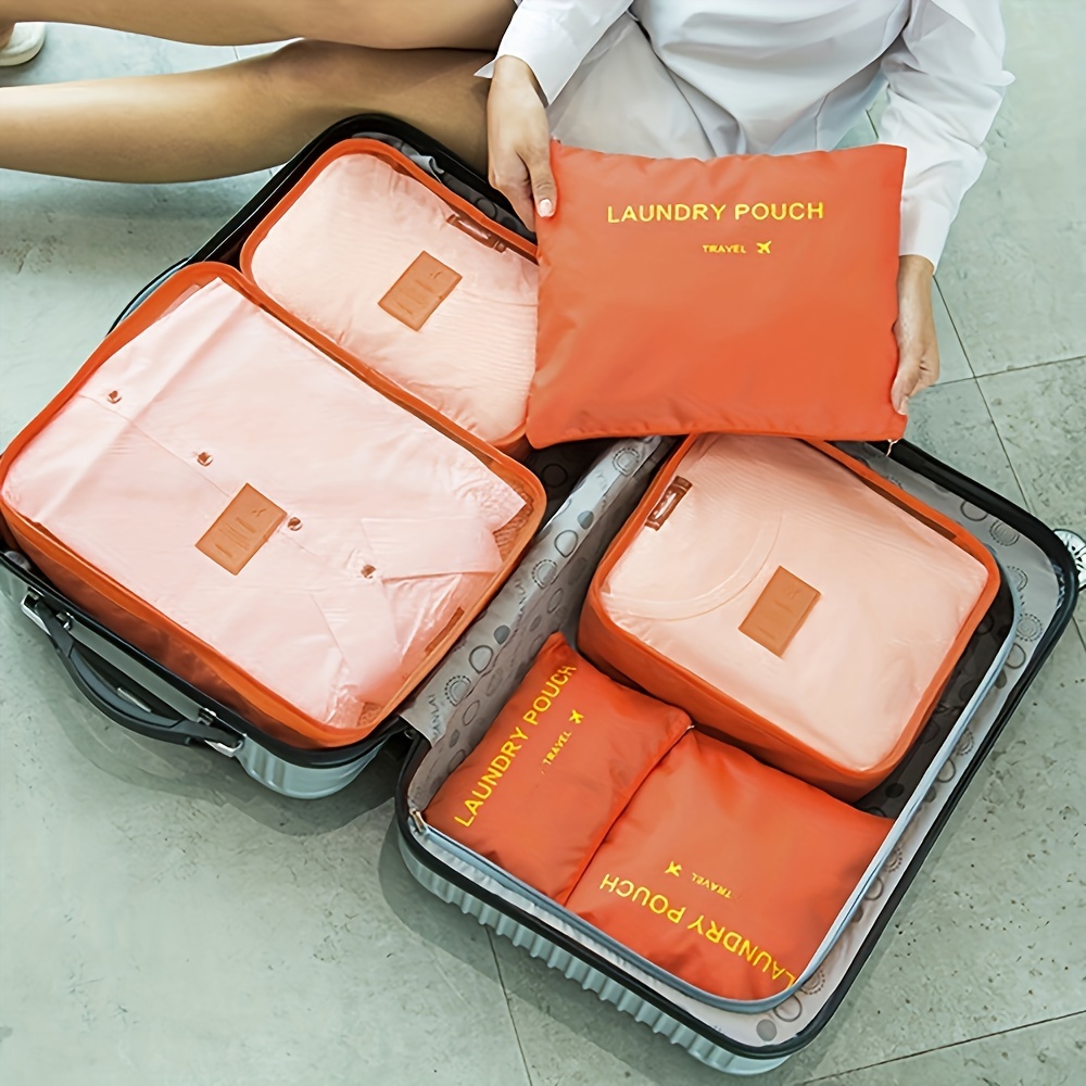  DIMJ Cubos de embalaje para maleta, bolsas organizadoras de  equipaje, 8 cubos de equipaje para viajes, bolsas organizadoras ligeras de  maleta con bolsa de maquillaje para accesorios de viaje (beige) 