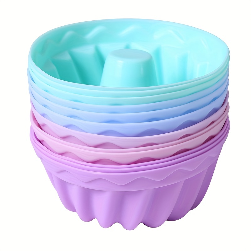 6pcs Random Cupcake Mold Set,Silicone Muffin Cups, Home Baking Cake Donut  Pudding Jelly Mould