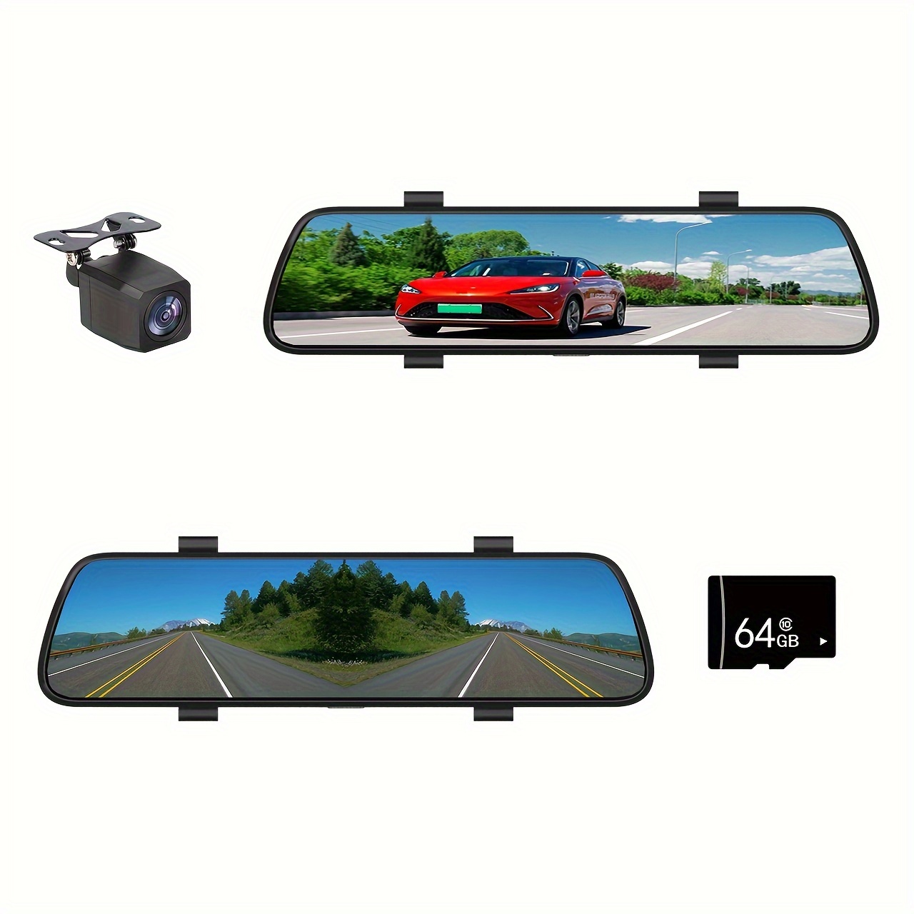 1080p Dual Lens Touch Hd Espejo Retrovisor Grabadora - Temu