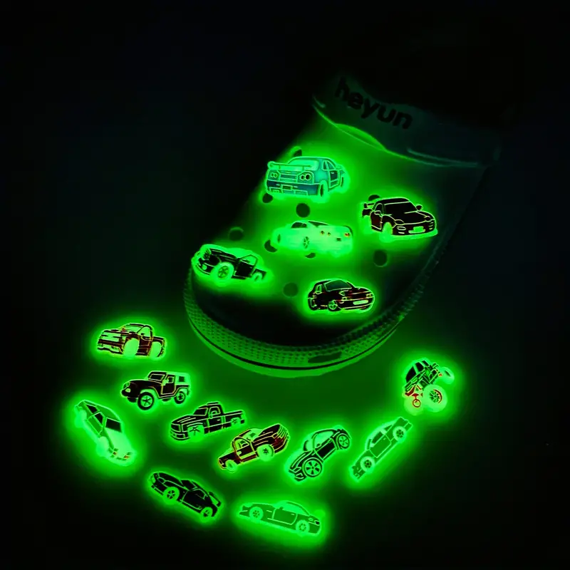 Car Series Glow In The Dark Croc Charms Shoe Decorations - Temu Australia