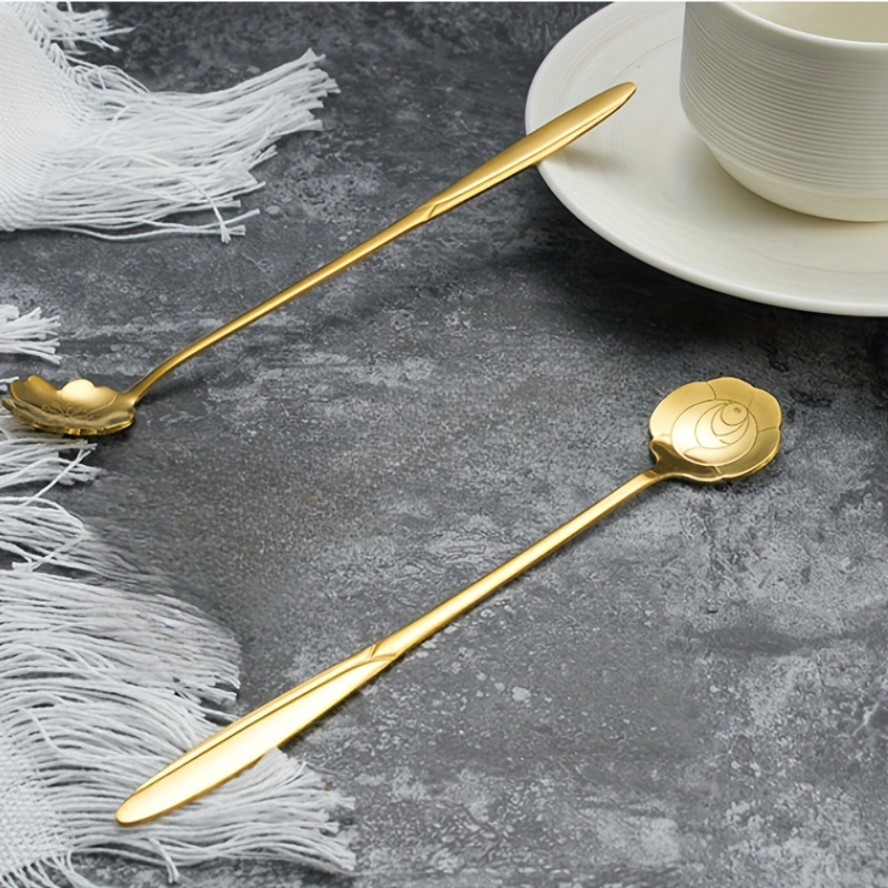 1pc Stainless Steel Flower Shaped Coffee & Tea Stirring Spoon