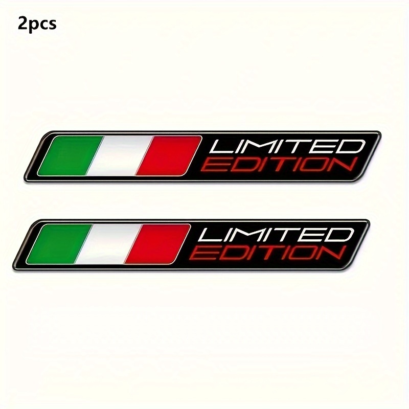 

2pcs Italy Flag Pattern With Limited Edition Letters Sticker, Self-adhesive Italian Flag Design, For Motorcycle, Motobike, Car, Bike, Truck, Computer