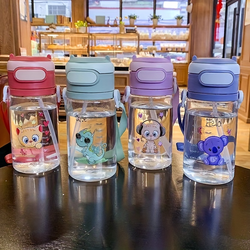 550ml Sports Water Bottle Kids Water Bottle Straw Water Bottles