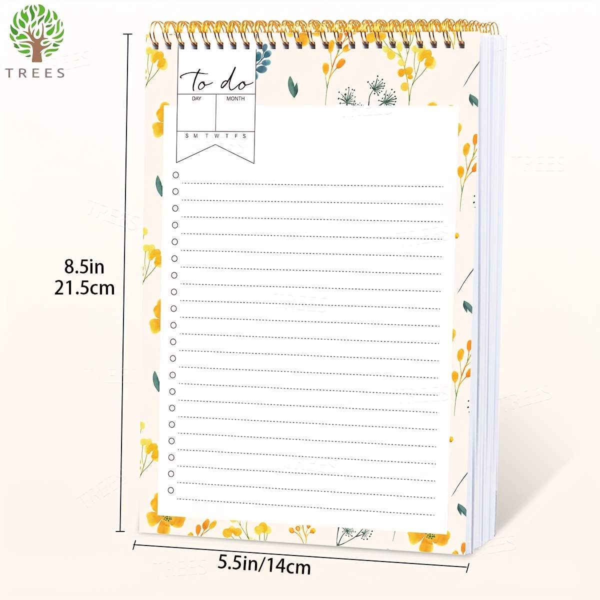 Trees Flower Weekly Notebook Undated Goals Planner Agenda - Temu