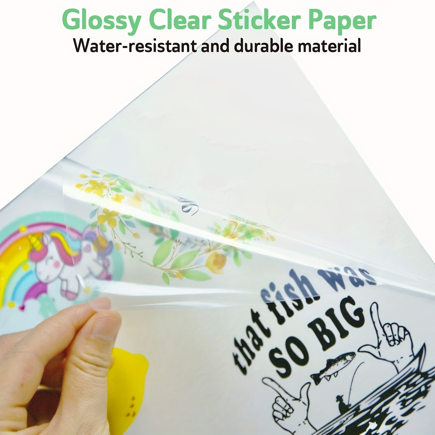 Printable Vinyl Sticker Paper Clear 18 Sheets for Inkjet Printer  Non-Waterproof Premium Decals Transparent Lables Dries Quickly Tear  Resistant Vivid