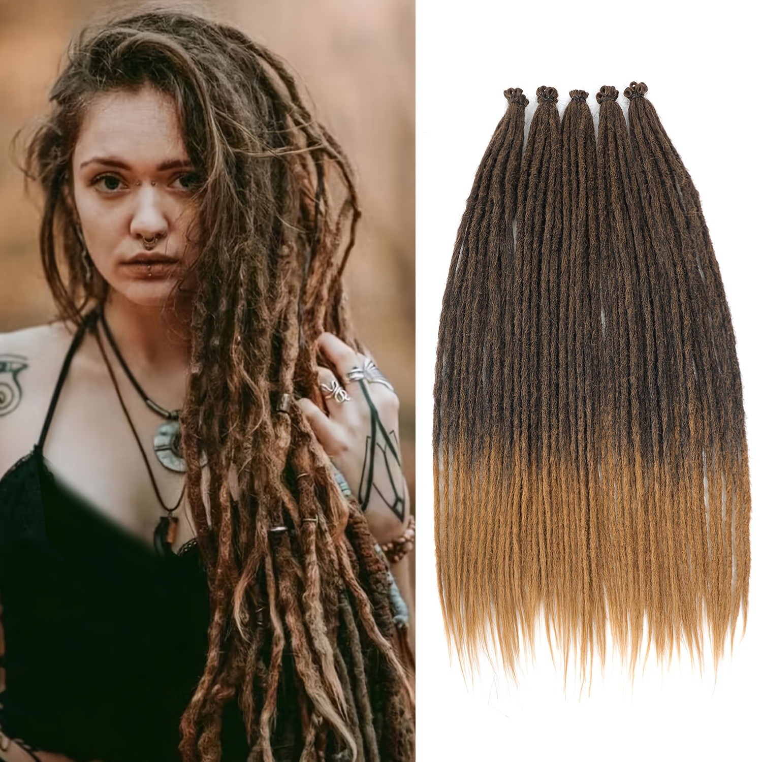 10 Strands Thin Dreadlock Extensions Soft Handmade Synthetic - Temu  Australia