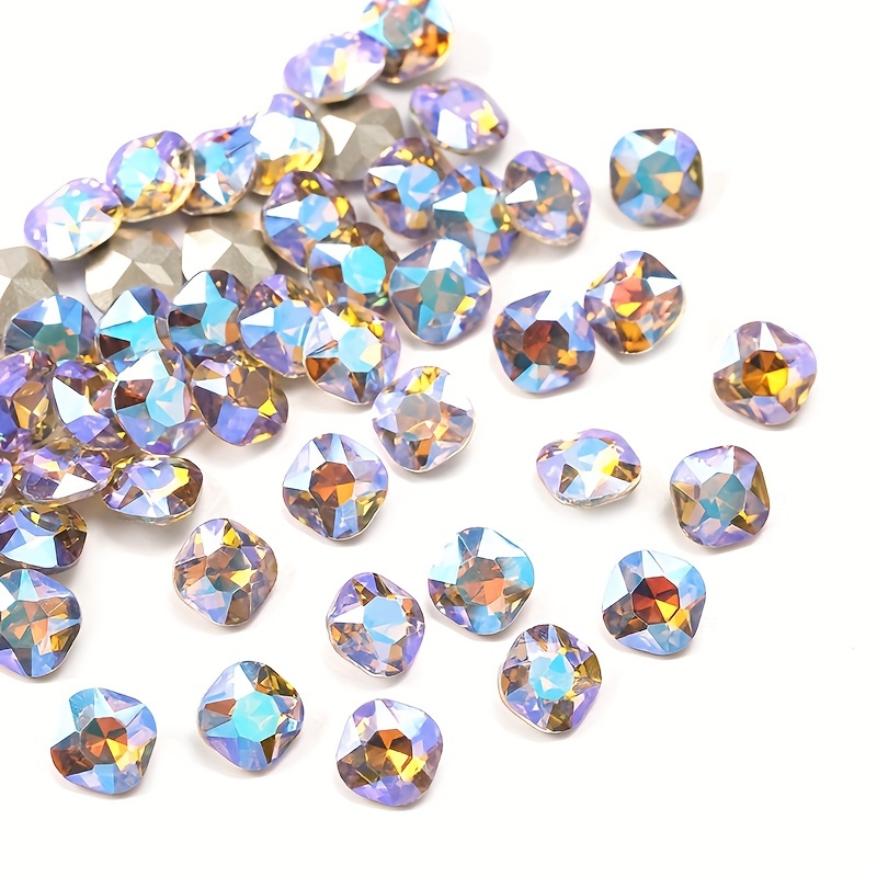 10 pcs Aurora Nail Tips with Diamonds and Rhinestones