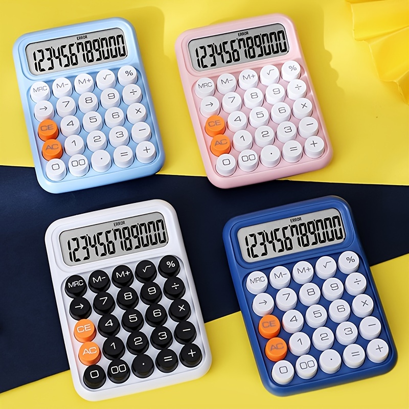 Mini calculatrice numérique portable pour étudiants avec boutons pressoirs  en silicone, calculatrices de dessin animé, bureau, fournitures scolaires,  mignon - AliExpress