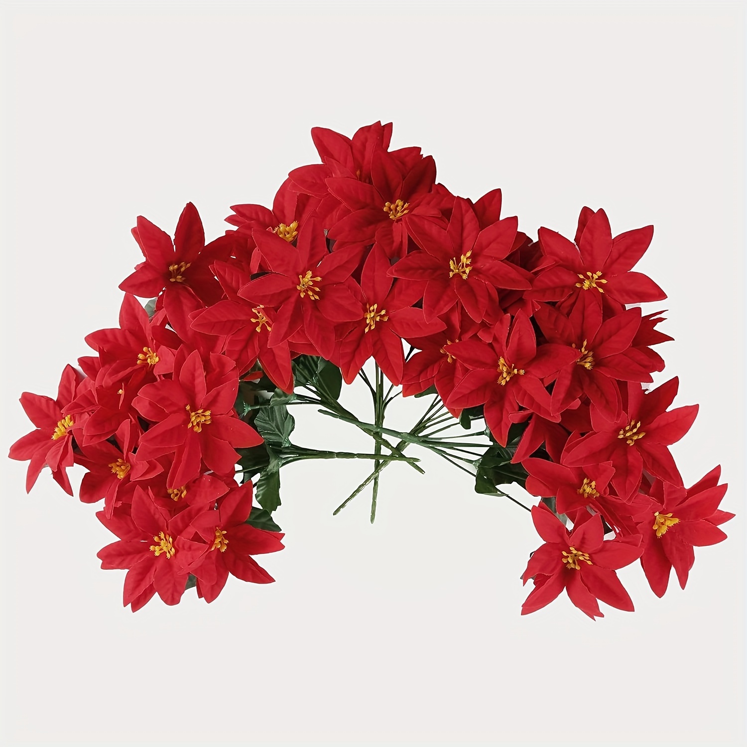 4Pcs Artificial Poinsettia Bushes Poinsettias Artificial Christmas Flowers  Red Fake Silk Poinsettia Flowers Poinsettia Floral Bouquet for Xmas Tree  Fillers Home Table Centerpiece Holiday