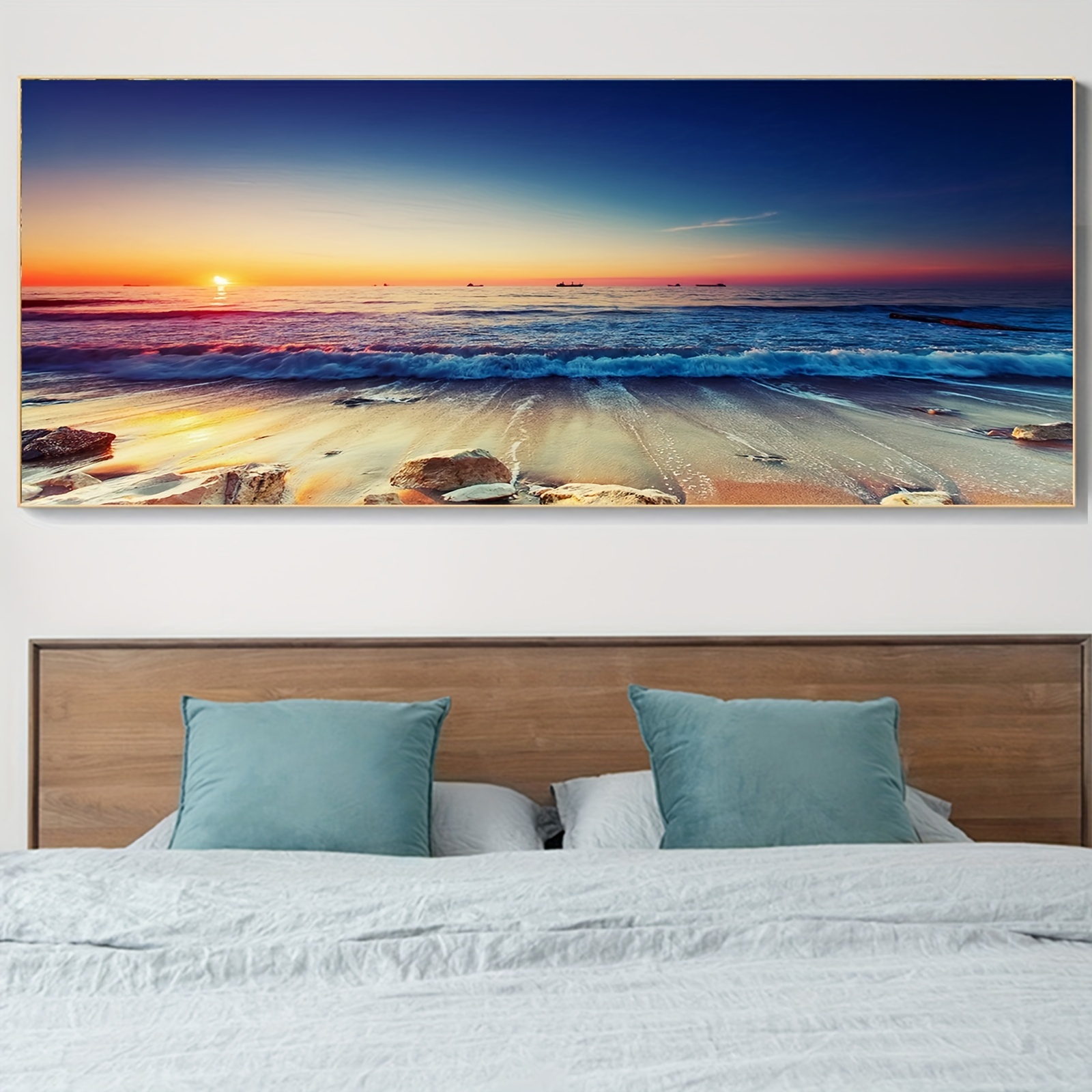 Large Diamond Painting Beach Ocean Beach Diamond Art Large - Temu