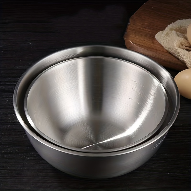 Stainless Steel Mixing Bowl And Basin, Food Grade Household Kitchen Cooking  Basin, Korean Style Rice Mixing, Baking, Egg Beating, Salad Basin, Kitchen  Gadgets, Kitchen Tools - Temu