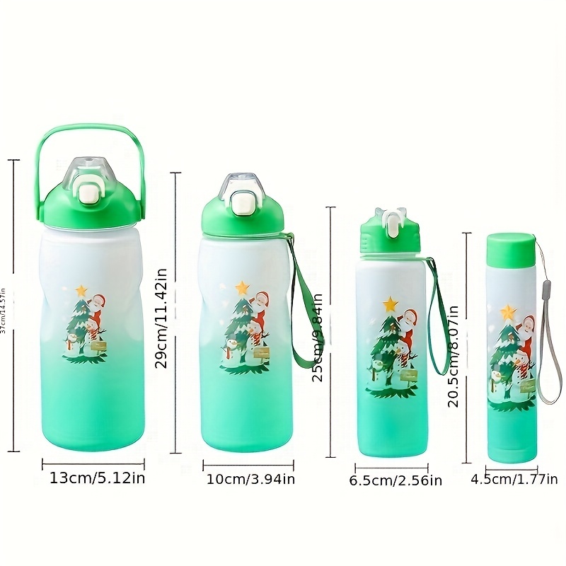 4pcs stainless steel inside plastic thermos