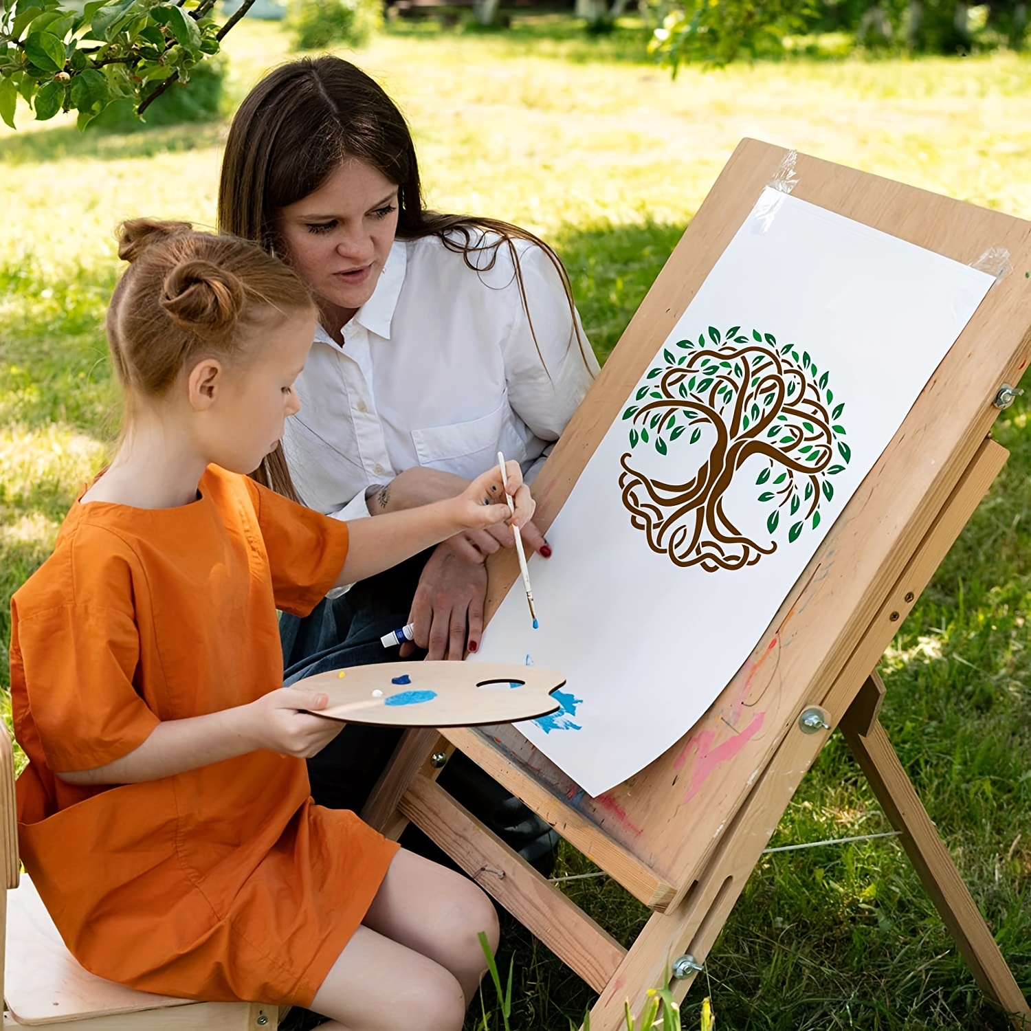 Tree of Life Stencils Decoration Template 30x30cm Tree in Human Shape  Drawing Painting Stencils Square Reusable Stencils for Art Projects  Painting on