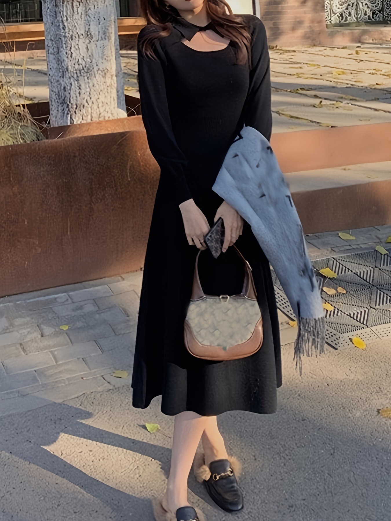 polyester knit dresses elegant dress solid color bodycon midi dress Midi dress