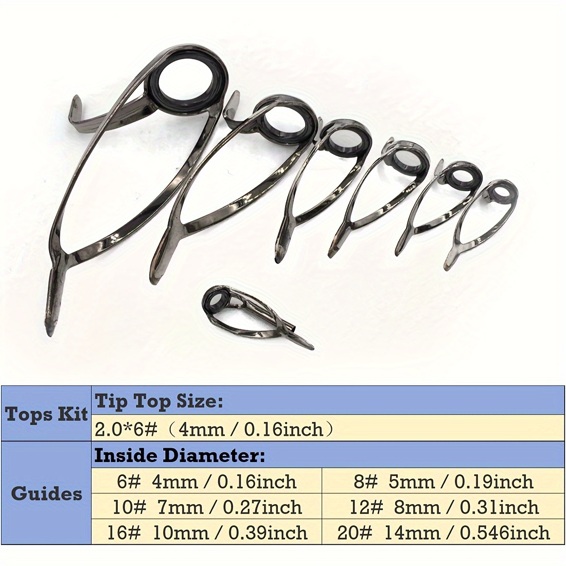 35pcs Fishing Rod Guides, Repair Kit, Stainless Steel Fishing Tackle,  Suitable For Saltwater And Freshwater Fishing