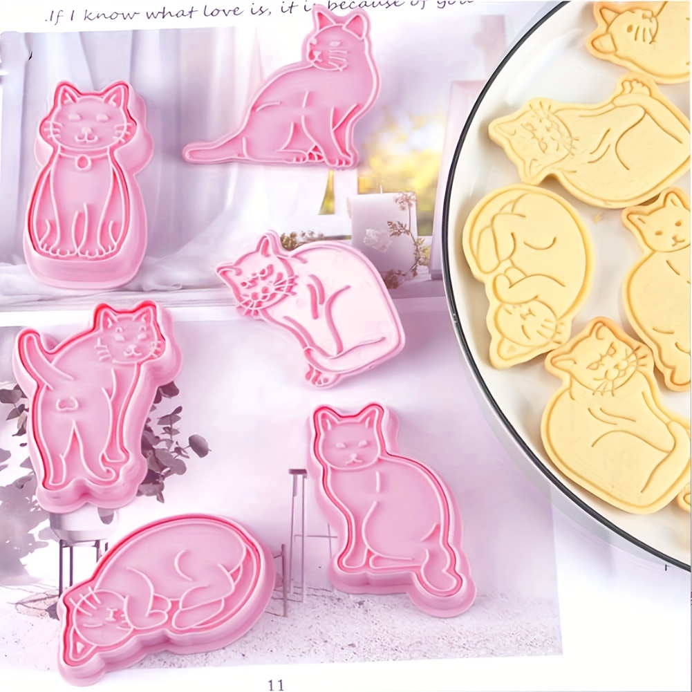 8 Uds. Cortadores Galletas Gatitos Diy Moldes Galletas Gato - Temu