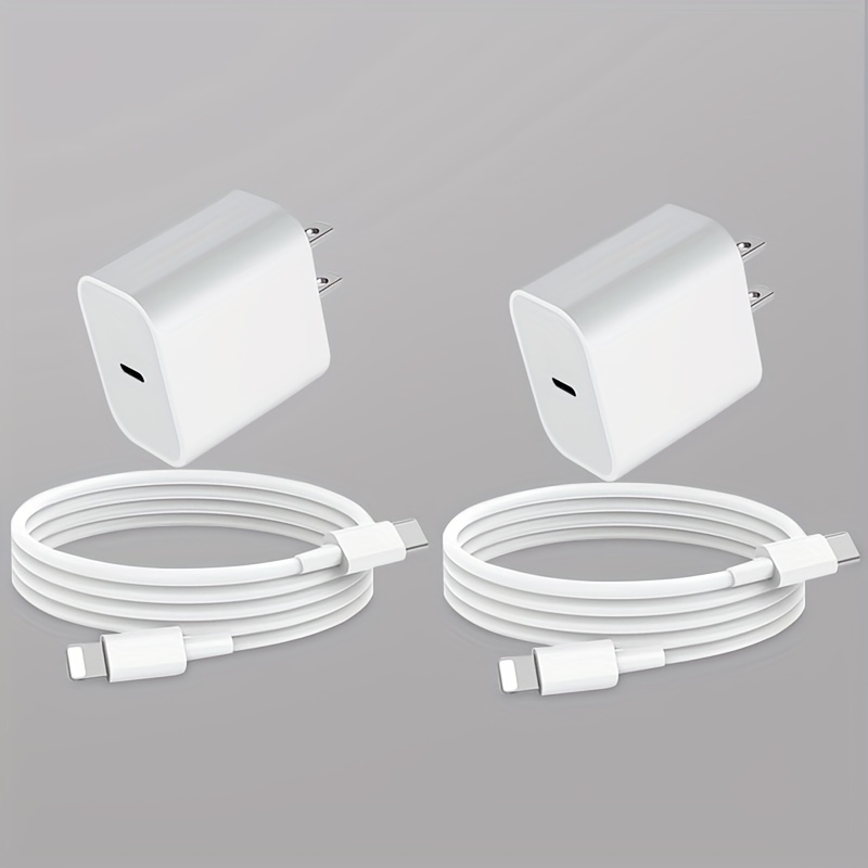 20w Usb C Rapide Chargeur Et 2m Cable Pour Iphone 14/14 Plus/14 Pro/14 Pro  Max/13/12/11/Se/X/Xs/Xr Airpods Usbc Prise Secteur Mural Type C  Alimentation Adaptateur