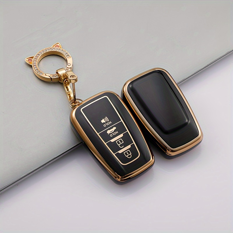 Soft TPU Key Fob Cover With PU Leather Keychain For Toyota  Fortuner/Tundra/Camry/RAV4/Handa/Corolla ,Car Accessories, Car Key Fob For  Man / Women