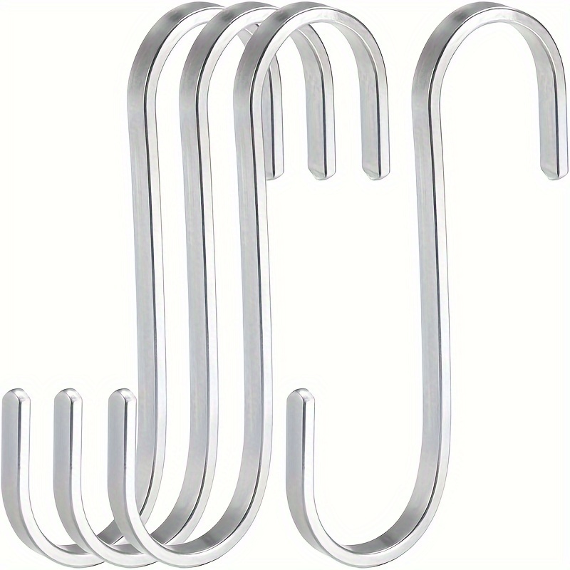 S Hooks for Hanging Clothes, (6 Pack) Stainless Steel S Hooks