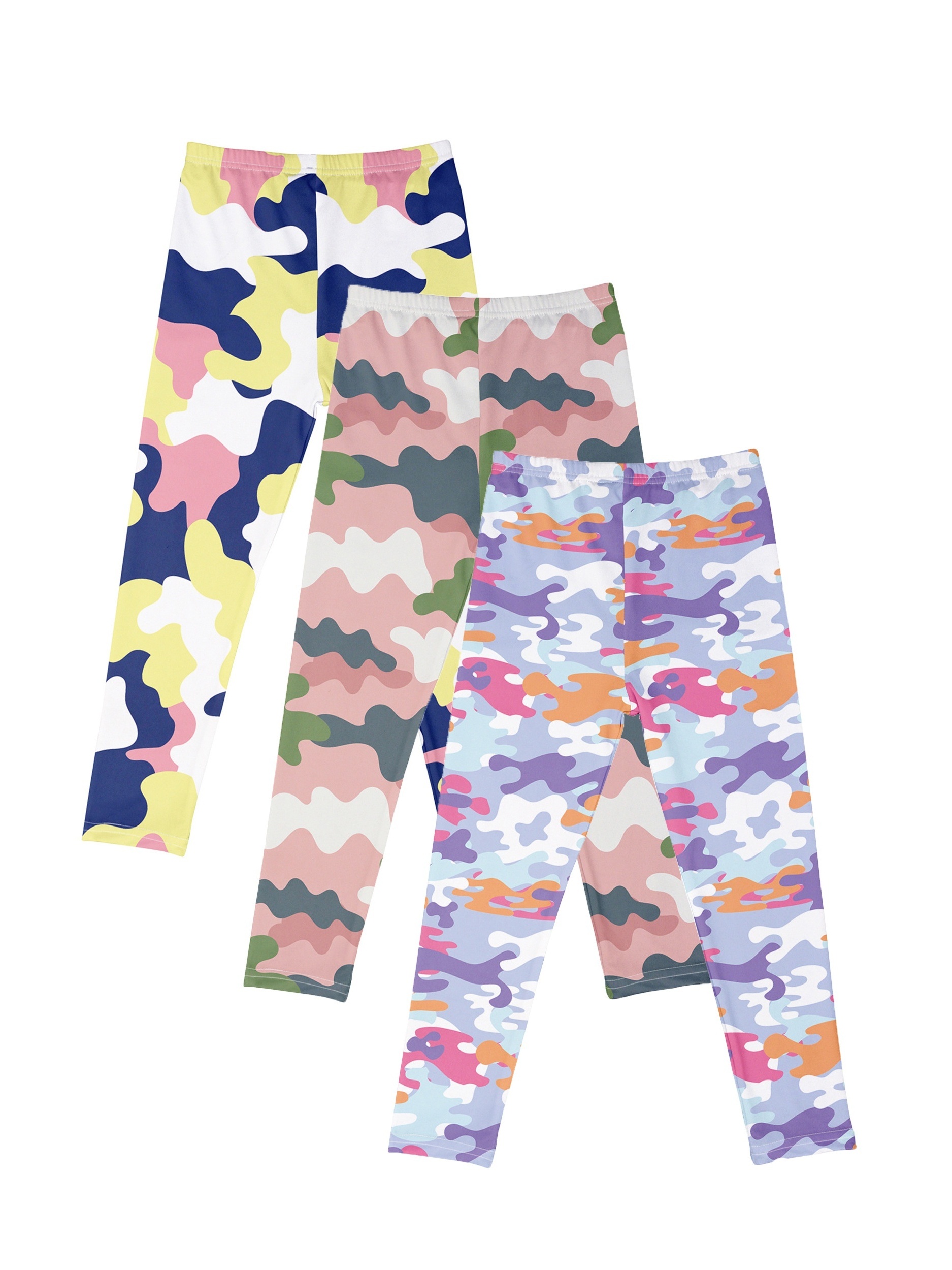 Girls High Stretch Soft Leggings Camouflage Design - Temu