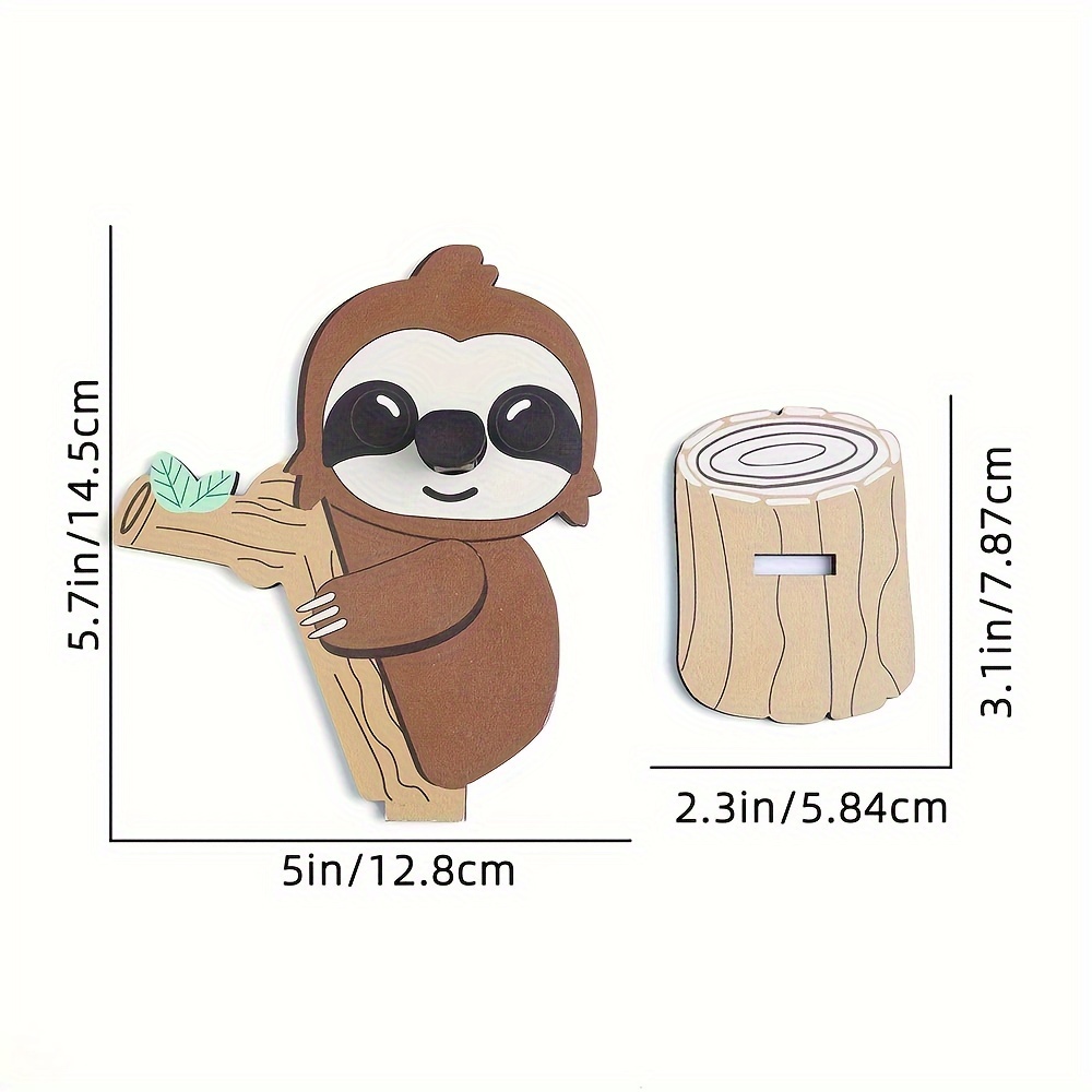   wooden sloth eyeglass stand cute cartoon animal fashion glasses holder for home office decor perfect christmas or new year gift details 2