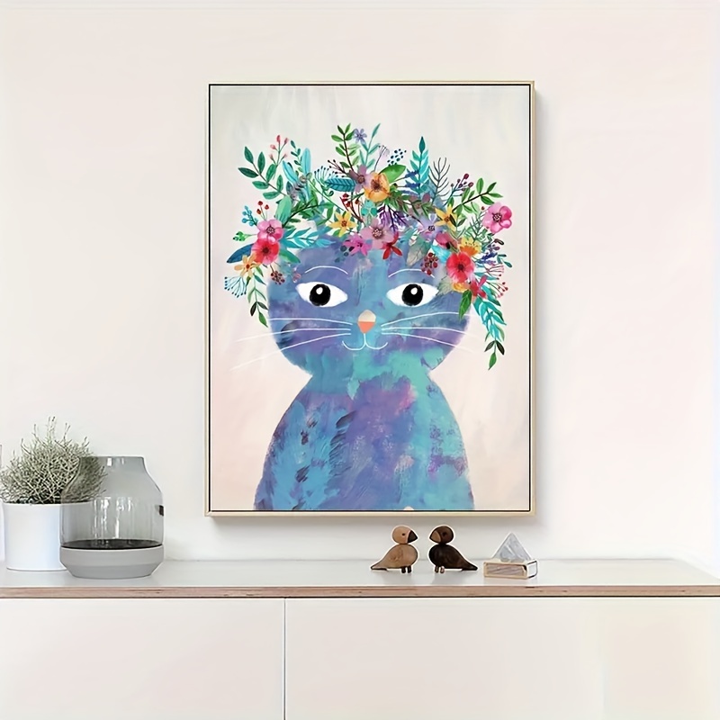 1pc Art Canvas Poster Funny Kitty Painting On Canvas Wall Art Poster  Artwork Wall Painting For Bathroom Bedroom Office Living Room Home Wall  Decor No Frame - Home & Kitchen - Temu Australia