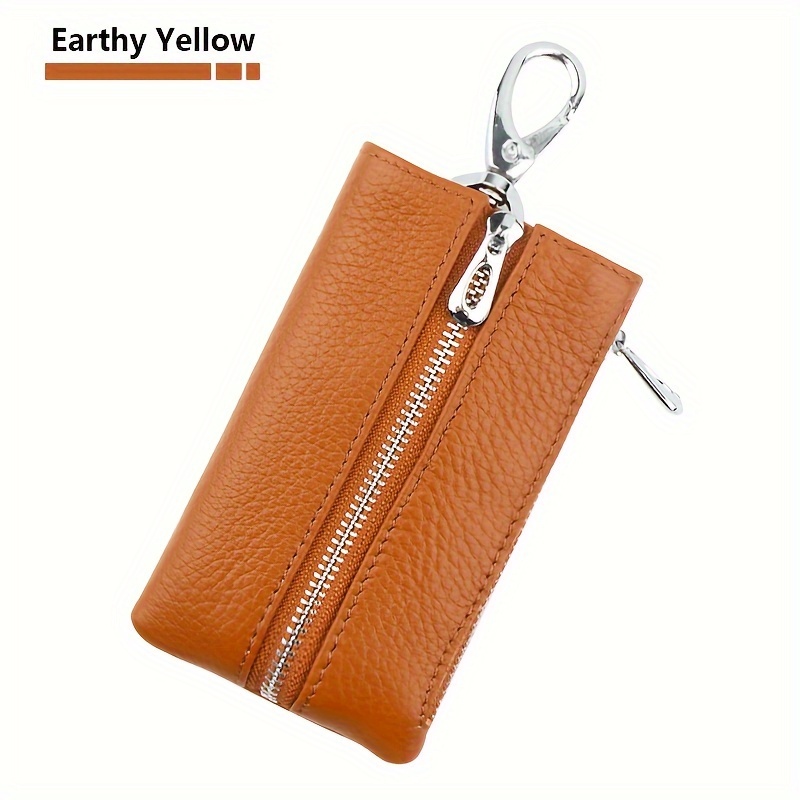 1pc Men's Large Capacity Multifunctional Key Bag Car Key Bag Soft Leather Portable Coin Purse Key Bag,Temu