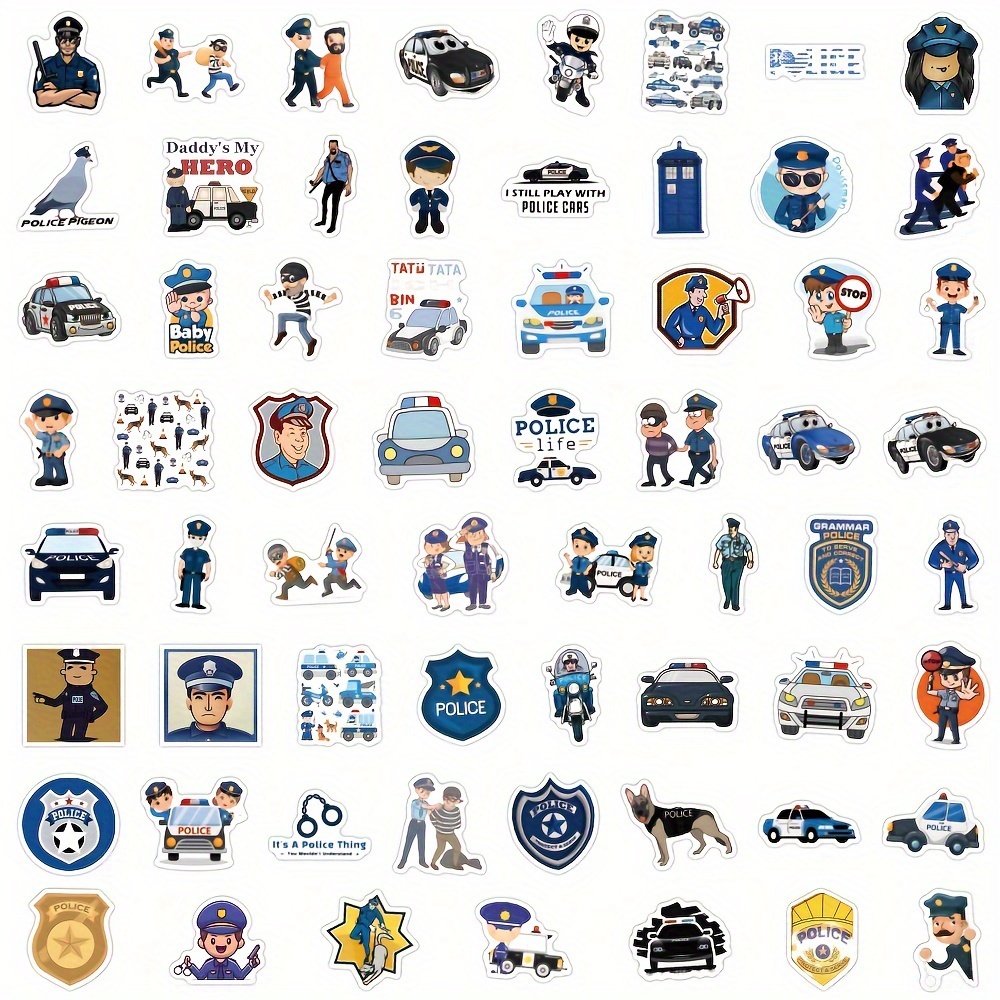 Police Stickers Police Car Waterproof Vinyl Stickers For - Temu