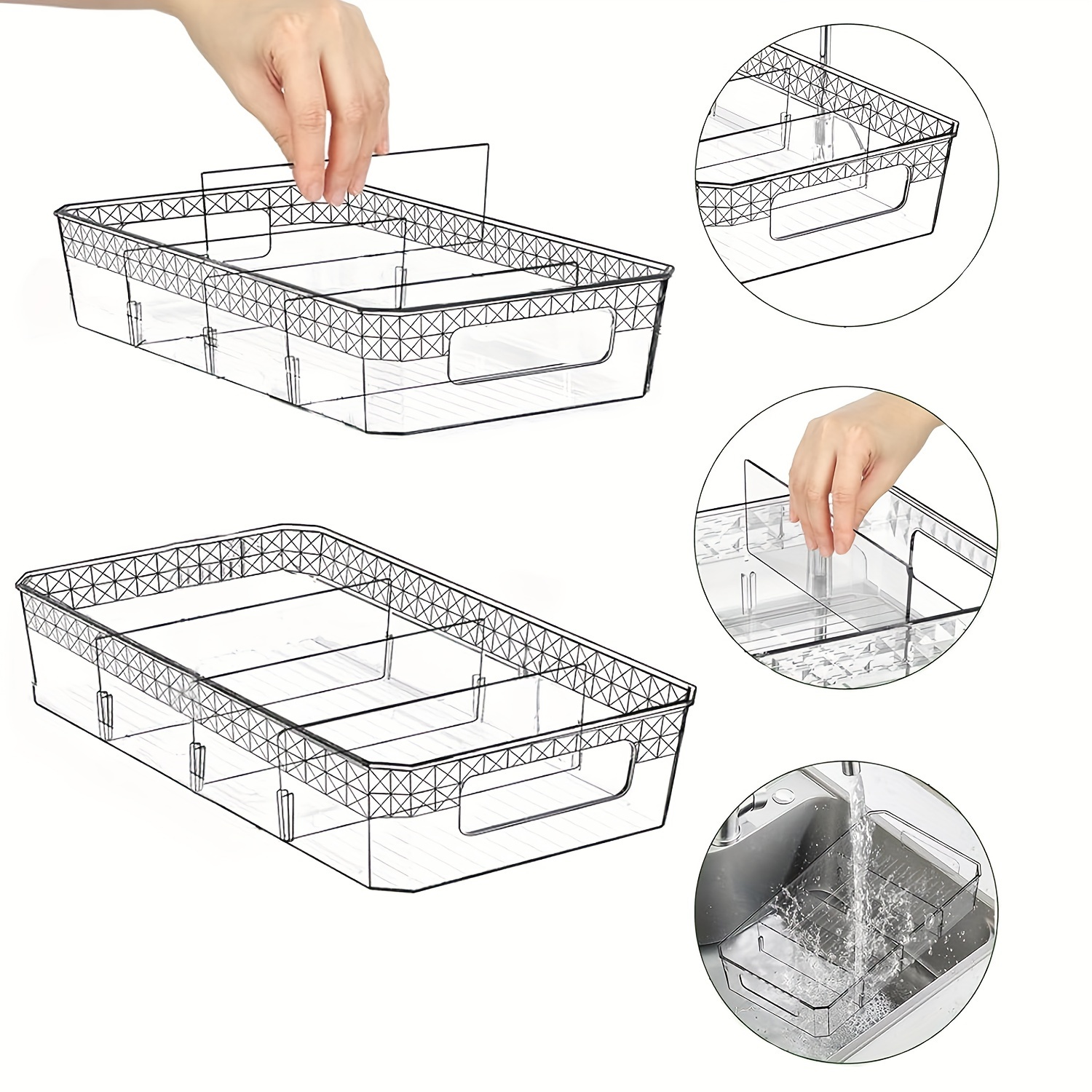 Clear Plastic Storage Box Removable Dividers Stackable - Temu Canada