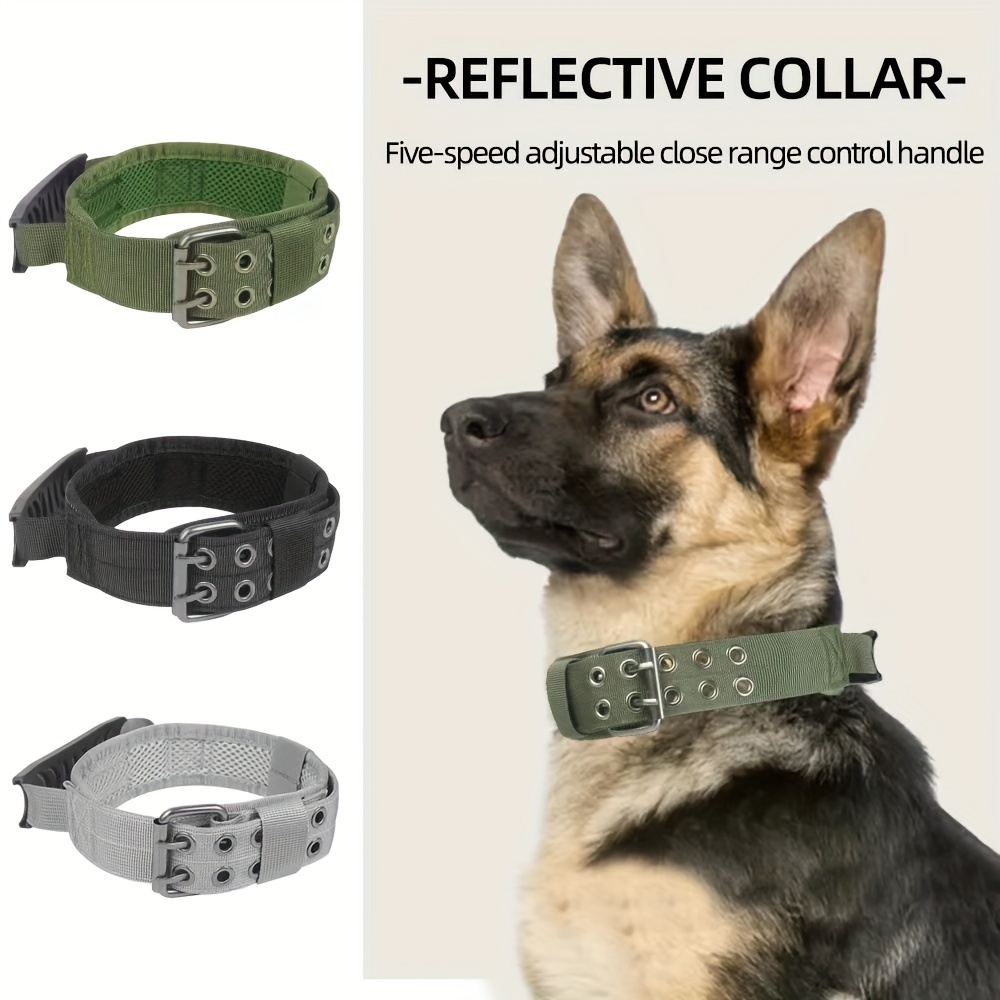 Dog Tactical Collar, Soft Webbing Military Dog Nylon Collar, Suitable For  Medium And Large Dogs, Adjustable Dog Training Collar With Control Handle