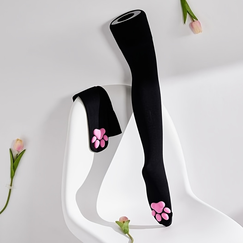 Cat Paw Pad Socks Thigh High Cute 3d Kitten Claw Stockings
