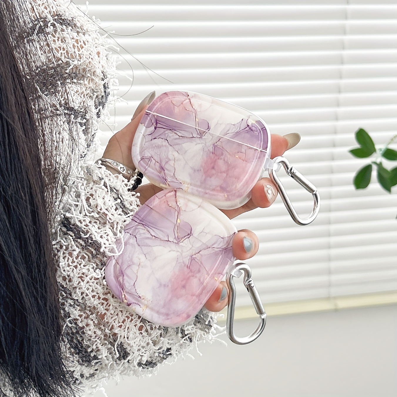 Purple marble airpod case hot sale