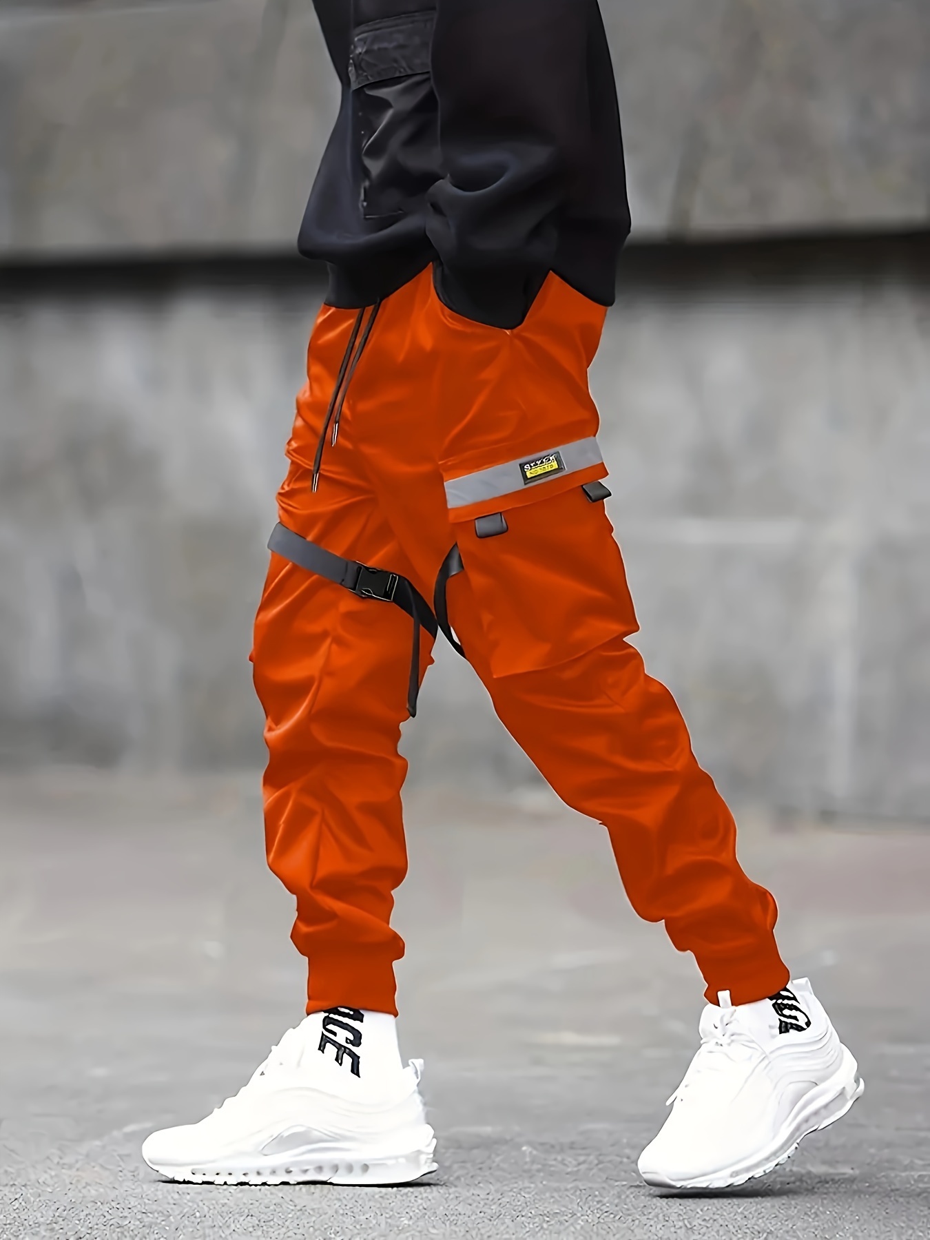 Orange cargo best sale pants mens