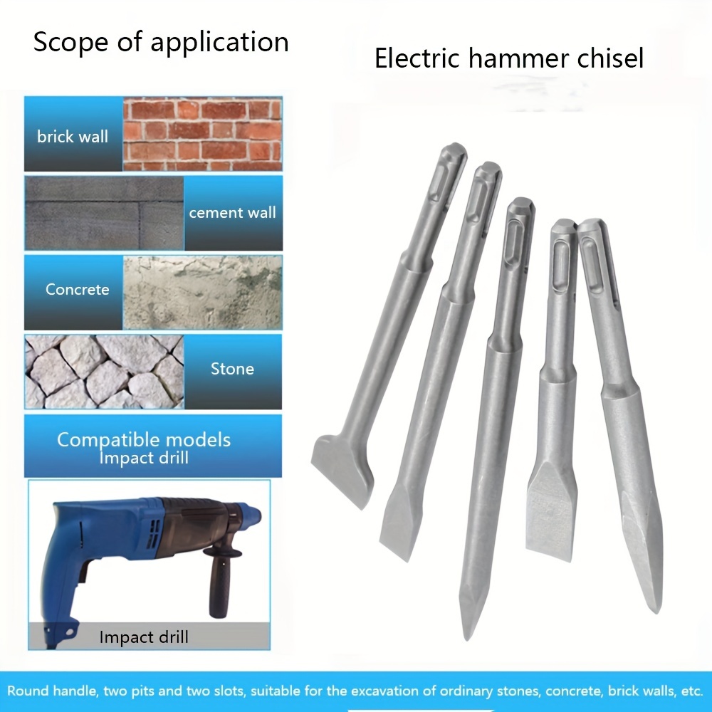4 in 1 Electric Hammer Chisel Set: Perfect For Concrete Tile - Temu