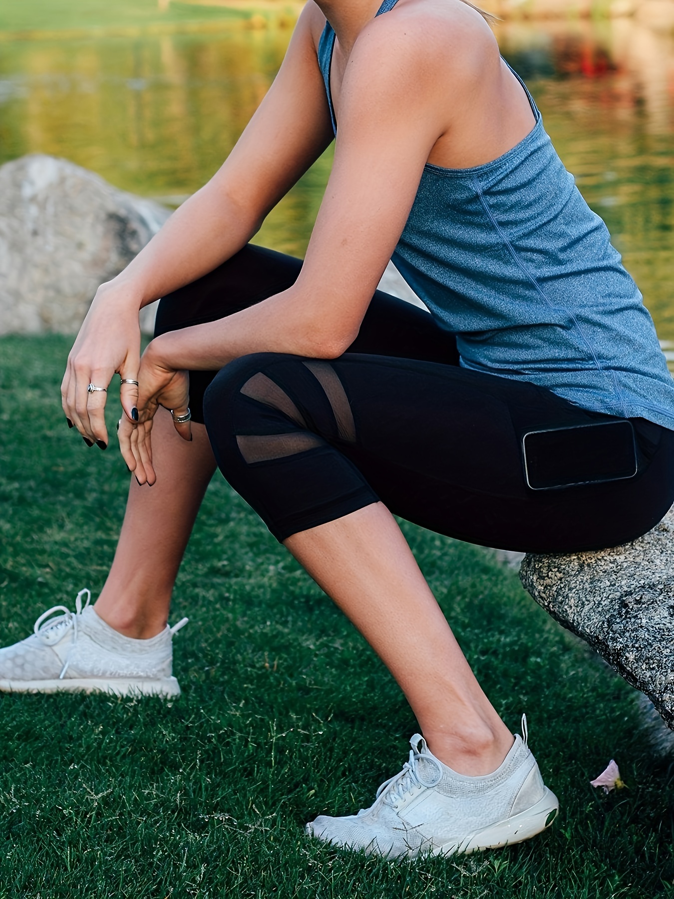 Yoga Capri Pants Pocket Butt Lifting Fitness Workout Sports - Temu