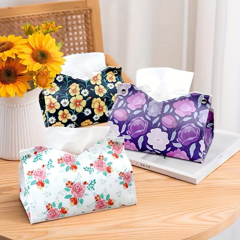 Einfache und modische Taschentuchtasche für den Haushalt, Taschentuch- Aufbewahrungstasche aus Leder, kreative und modische Taschentuchbox in
