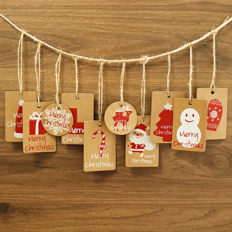 Paper Tags With String Christmas Gift Tags Kraft - Temu
