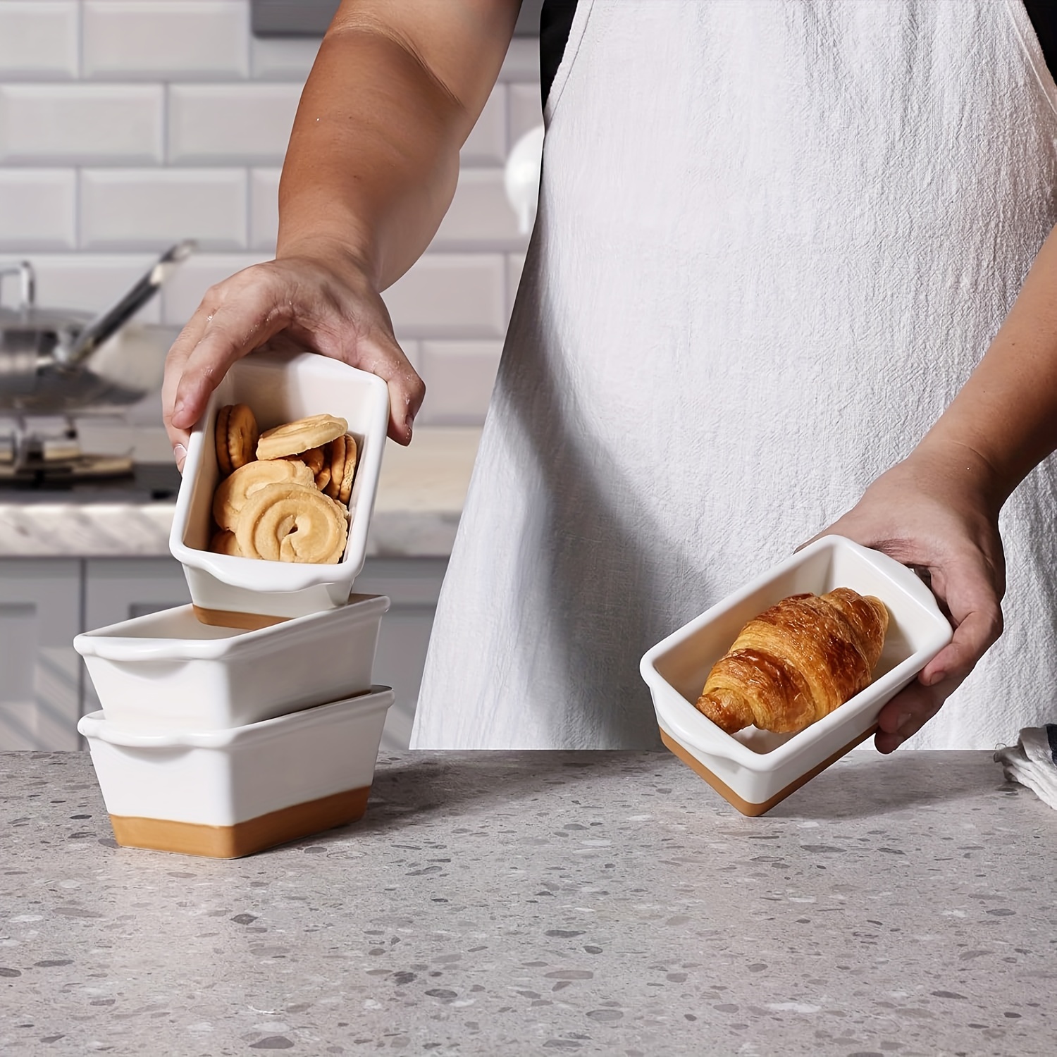 Mini Loaf Pan Ceramic Loaf Pans For Baking Bread Mini Bread - Temu