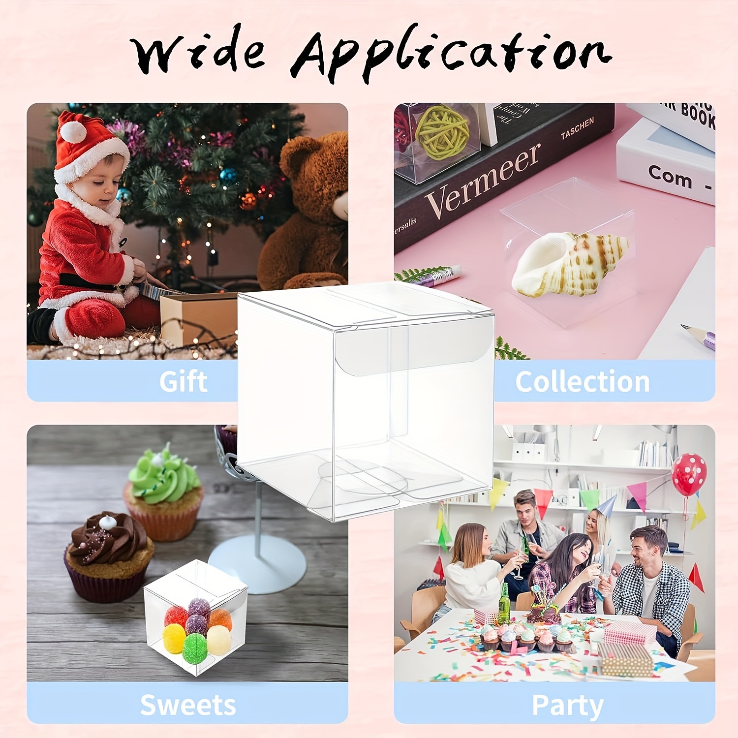 60 Pcs Clear Favor Boxes, Mini Transparent Cube Macaron Boxes Candy Bo –  Lasercutwraps Shop