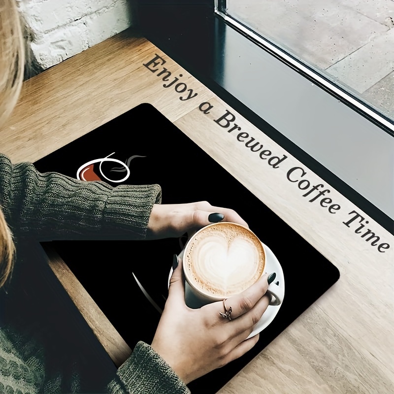 Quick-drying Coffee Mat With Absorbent Rubber Backing For Kitchen Counter  And Coffee Bar Accessories - Temu