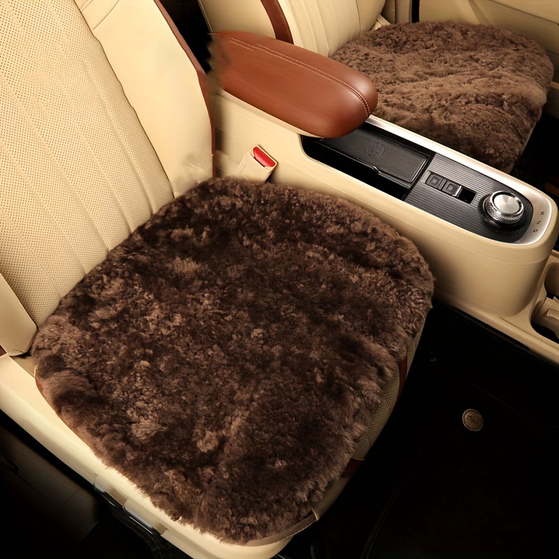 Car Seat Cushion Winter Plush Single Piece Car Interior Seat - Temu