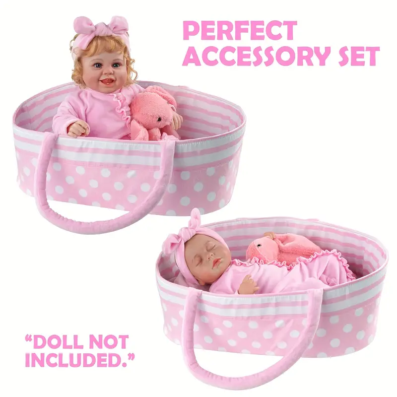 Reborn Baby Doll Accessories Basket Baby Doll Clothes Outfit - Temu
