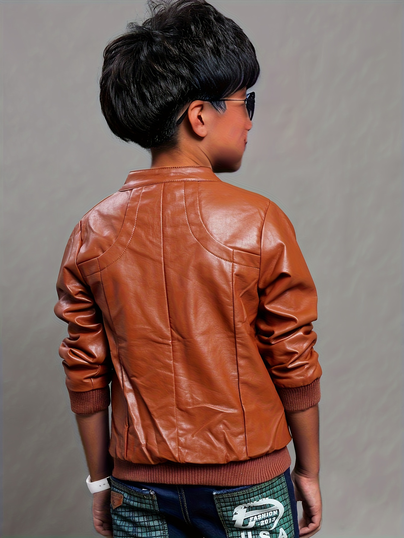 Boys red outlet leather jacket