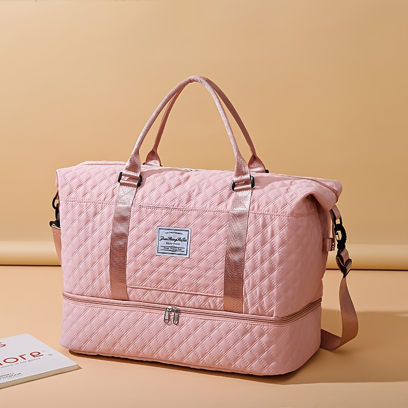 Travel Portable Duffle Bag Lightweight Argyle Pattern Temu